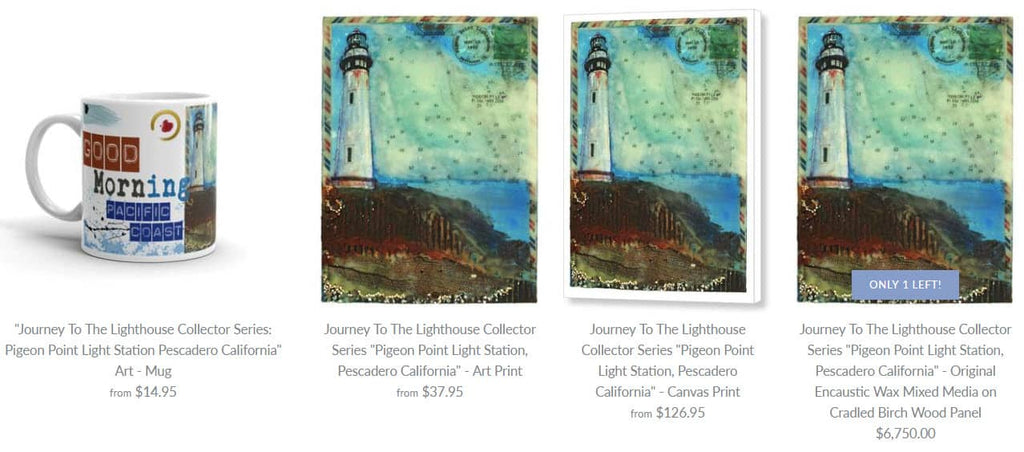 Journey To The Lighthouse Collector Series "Pigeon Point Light Station, Pescadero California" - Jocelyn Cruz Art