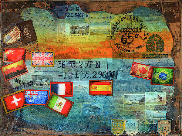 Passport Collector Series: "65 Degrees Monterey Peninsula California Travel" - Art Print