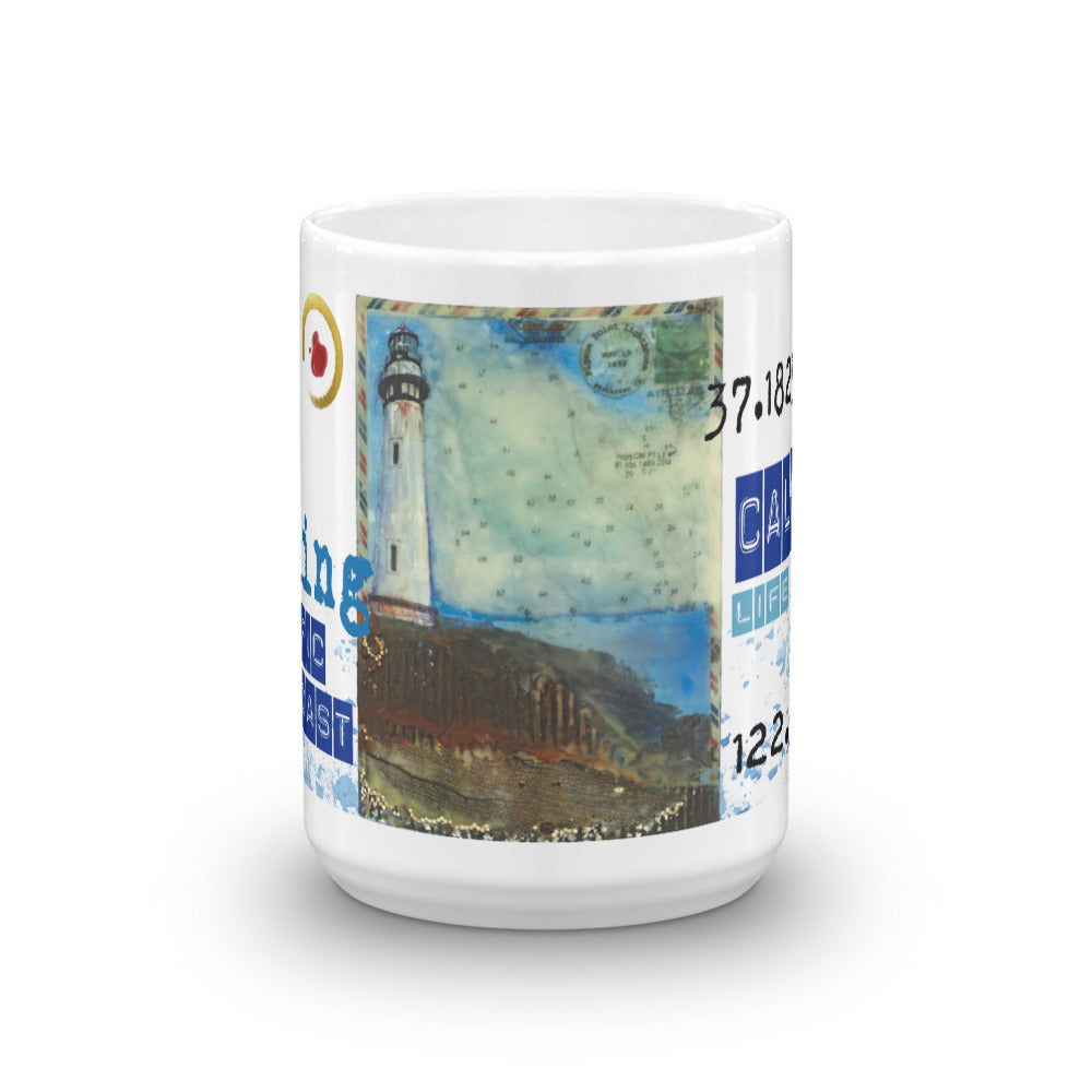 "Journey To The Lighthouse Collector Series: Pigeon Point" Art - Mug