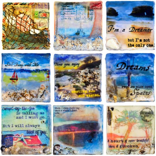 Sea Echoes Collector Series - Original Artworks - Jocelyn Cruz - Encaustic- Mixed Media Paintings