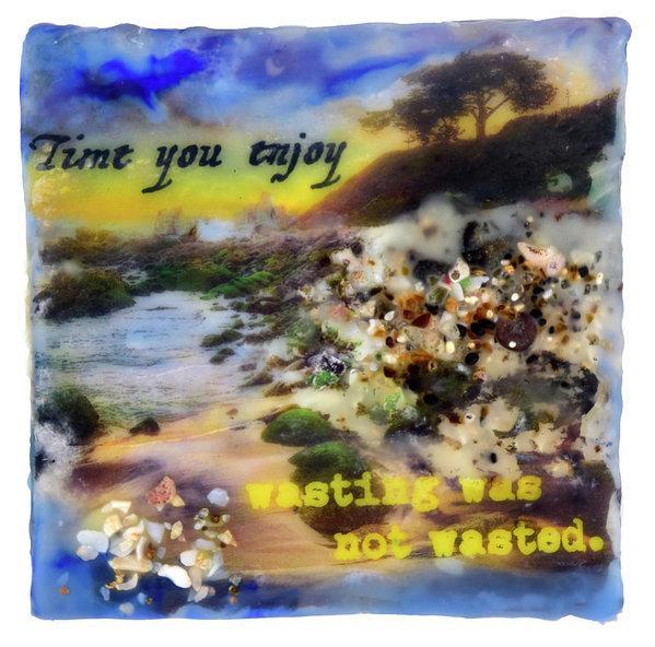 Sea Echoes Collector Series: v1.5 "Time You Enjoy Wasting Was Not Wasted" - Encaustic Mixed Media Artwork by Jocelyn Cruz