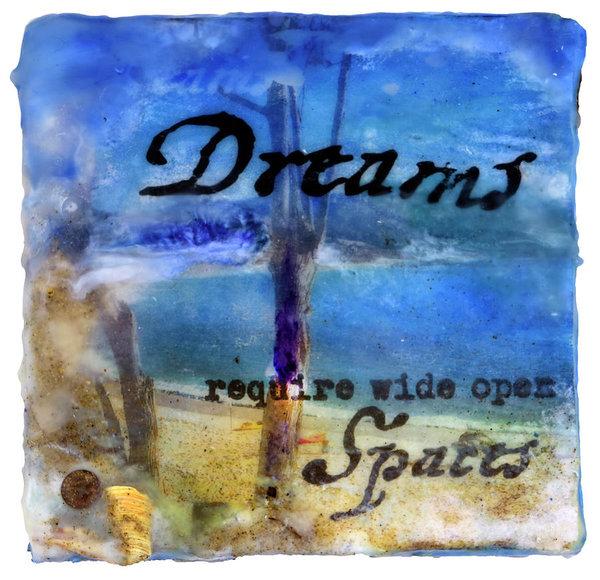 Sea Echoes Collector Series: v1.6 "Dreams Require Wide Open Spaces" - Encaustic Mixed Media Artwork by Jocelyn Cruz