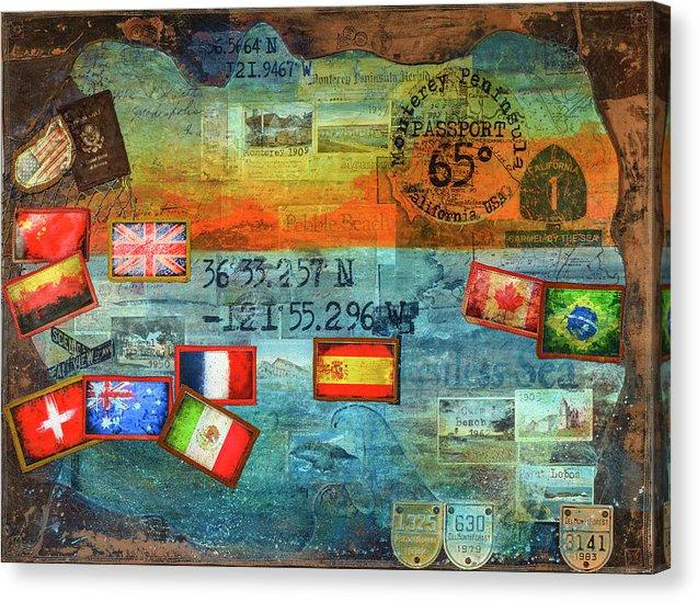 Passport Collector Series: "Monterey Peninsula California Travel Art" - Canvas Print