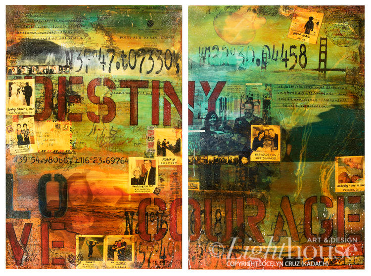 50% Deposit for Diptych, 2  (Two) Custom 24" X 36" - Original Acrylic Mixed Media on Canvas
