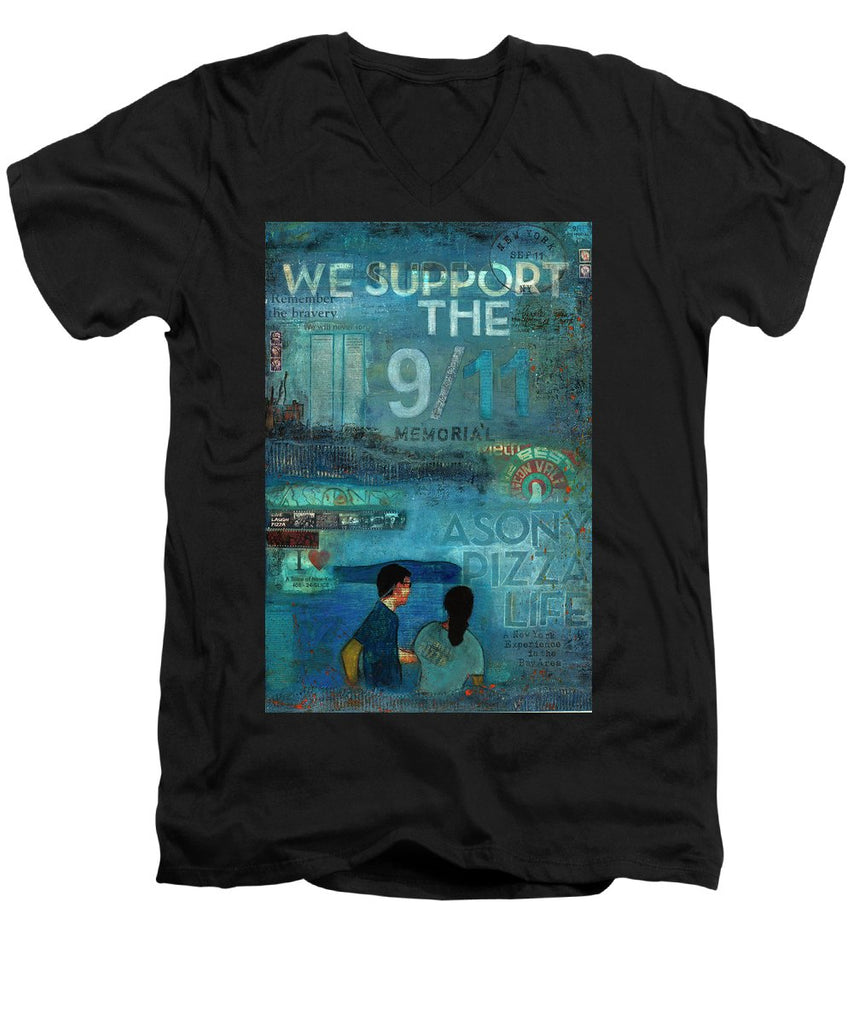 Tribute To Nyc Sept 11 Twin Towers - Men's V-Neck T-Shirt