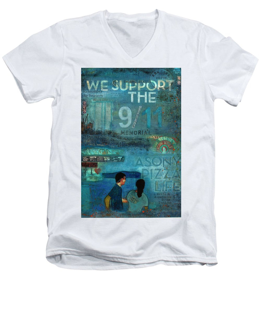 Tribute To Nyc Sept 11 Twin Towers - Men's V-Neck T-Shirt