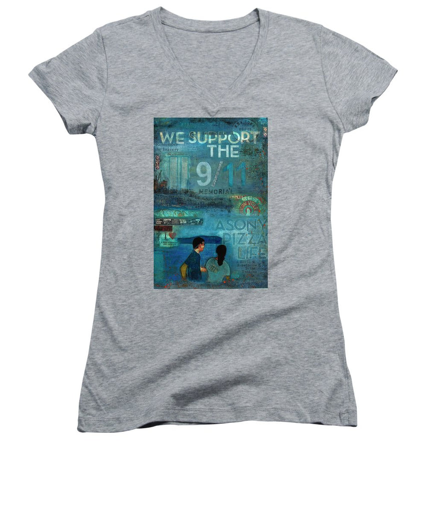 Tribute To Nyc Sept 11 Twin Towers - Women's V-Neck